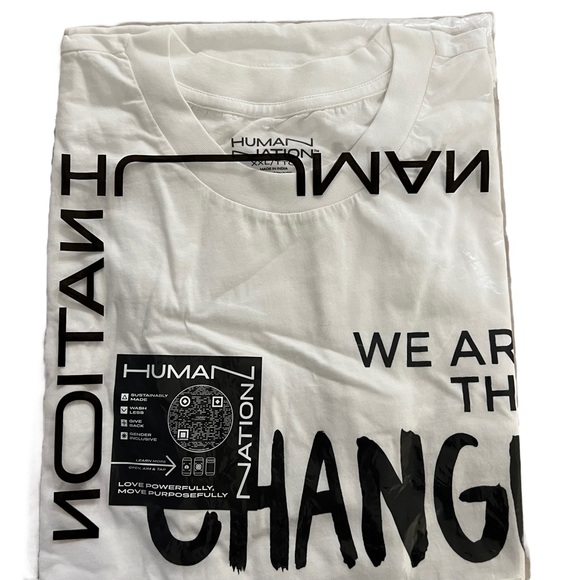 Human Nation 'We Are The Change' Graphic Tee White, Black Size XXL - Picture 2 of 2
